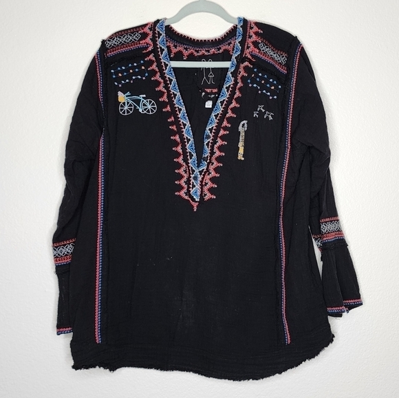 Johnny Was Black Rainy Day Blouse L - Picture 2 of 8